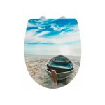 Abattant wc wenko boat multicolore 350 kg 36, 5 x 45 cm en thermoplast haut de gamme avec easy close ...