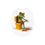 Wenko - abattant wc frog avec frein de chute, clipsable, fixation inox, installation facile, duro plast ...