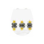 Wenko - abattant wc original pierre avec fleur, abattant wc avec frein de chute, fixation inox clipsable, ... Wenko - abattant wc original pierre avec fleur, abattant wc avec frein de chute, fixation inox clipsable, ...