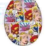 Wenko - abattant wc original 'pop art' abattant wc avec frein de chute, fixation inox, duro plast antibactrie ...