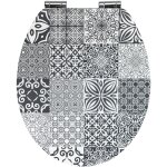 Wenko - abattant wc portugal mdf gris 37. 5 x 44 cm easy close abattant wc fermeture silencieuse abattant ...