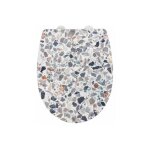 Abattant wc wenko terrazzo 36, 5 cm multicolore en thermoplast avec frein de chute surface brillante ...