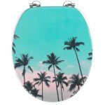 Wenko - abattant wc palmiers - bois - multicolore