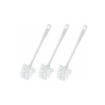 Brosse wc de rechange avec manche blanc, lot de 3, plastique,  8 x 36 cm, blanc - wenko