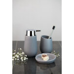 Distributeur de savon badi wenko c�ramique gris 2 pi�ces ensemble salle de bain design porte - brosse ...