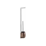 Ensemble wc 2en1 marrakesh, brosse wc et drouleur papier toilette sur pied, cramique brillante - acier ...