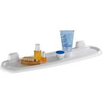 Etagre wenko pure blanche en plastique 58 cm pour salle de bain murale rangement mural salle de bain ...