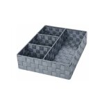 Panier de rangement wenko adria gris 4 compartiments 32x10x32 cm organisateur salle de bain en plastique ...