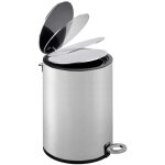 Petite poubelle salle de bain  pdale 3l, fermeture avec frein de chute, monza, acier inox, 18, 5x25, ...