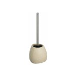 Wenko porte brosse wc pion, brosse wc silicone noire, c�ramique, 12, 5x38, 5x12 cm beige