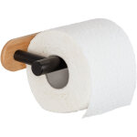 Porte papier wc orea bamboo sans perage wenko systme turbo loc bambou acier inoxydable, dim (l x h ...