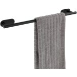 Porte serviette salle de bain mural uno orea black, barre porte serviette fixation sans perage turbo ...