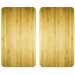 Protection plaques cuisson verre tremp� 'd�cor bois' wenko lot de 2, couvre plaque, planche d�couper, ...