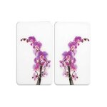 Protection plaque de cuisson  fleur d'orchide  en verre tremp wenko, pour toute plaques, couvre plaque ...