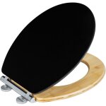 Abattant wc wenko bambusa black 37 x 44 cm mdf frein de chute abattant wc noir abattant wc soft close ...
