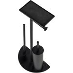 Porte brossee wc wenko cosenza neo noire 4 en 1 avec brosse wc support papier toilette porte - brosse ...