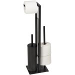 Combin wc rivalta serviteur 3 en 1 wenko brosse wc ferme, drouleur stockage papier toilette, acier ...