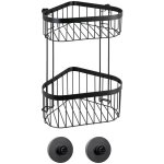 Etagre d'angle wenko noire classic pl. sans perage 23, 5 x 33 cm tagre de douche noire tagre mtallique ...