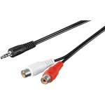 Adaptateur de c�ble audio 3, 5 mm, m�le vers femelle rca st�r�o, connecteur jack 3, 5 mm (3 broches, ...