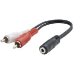 Adaptateur jack femelle 3. 5mm 2x rca male 20cm Adaptateur jack femelle 3. 5mm 2x rca male 20cm