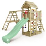 Wickey - aire de jeux portique bois rocketflyer avec balan�oire et toboggan maison enfant exterieur avec ...