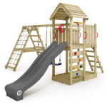 Wickey - aire de jeux portique bois rocketflyer avec balanoire et toboggan maison enfant exterieur avec ...