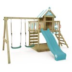 Wickey aire de jeux portique bois smart candy avec balançoire et toboggan cabane enfant exterieur avec ... Wickey aire de jeux portique bois smart candy avec balançoire et toboggan cabane enfant exterieur avec ...