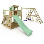 Aire de jeux portique bois smart surf avec balançoire et toboggan cabane enfant exterieur avec bac à ... Aire de jeux portique bois smart surf avec balançoire et toboggan cabane enfant exterieur avec bac à ...