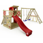 Aire de jeux portique bois smart surf avec balançoire et toboggan cabane enfant exterieur avec bac à ... Aire de jeux portique bois smart surf avec balançoire et toboggan cabane enfant exterieur avec bac à ...