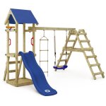 Wickey - aire de jeux portique bois tinyloft avec balanoire et toboggan maison enfant exterieur avec ...