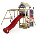 Wickey - aire de jeux portique disney adventure avec balanoire et toboggan, maison pour enfants avec ...