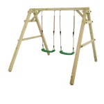 Wickey portique de balan�oire pour enfants sky dancer prime, structure double en bois ? vert