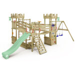 Wickey smart arch aire de jeux avec filet � grimper et ponts � bascule, ch�teau de chevalier, bac � sable ...