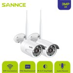 Wifi cam�ra de surveillance ip cam�ra sans fil 3mp 2 cam�ras de vid�osurveillance s�curit� int�rieur ...