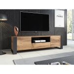 Bestmobilier - willow - meuble tv - effet bois et gris - 180 cm - style industriel