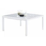 Wilsa garden - table de jardin white star t 8 / 12 full verre blanc
