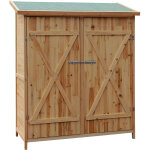 Wiltec abri de jardin xxl ? 1380 x 655 x 1600 mm ? en bois ? avec toit en bitume et 2 portes ? cabane ...