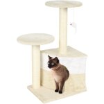 Wiltec - arbre à chat - 71 cm de haut - avec niche et perchoirs - meuble grattage félin peluche - couleur ... Wiltec - arbre à chat - 71 cm de haut - avec niche et perchoirs - meuble grattage félin peluche - couleur ...