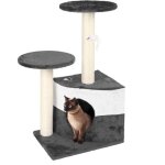 Wiltec - arbre à chat - 71 cm de haut - avec niche et perchoirs - meuble grattage félin peluche - couleur ... Wiltec - arbre à chat - 71 cm de haut - avec niche et perchoirs - meuble grattage félin peluche - couleur ...
