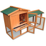 Wiltec clapier ? 1470 x 520 x 855 mm ? 2 étages ? toit bitumé ? bois sapin ? avec rampe, enclos et bac ... Wiltec clapier ? 1470 x 520 x 855 mm ? 2 étages ? toit bitumé ? bois sapin ? avec rampe, enclos et bac ...