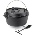 Dutch oven marmite 9l en fonte dessous - plat lve - couvercle pied de support fait - tout pot cocotte ...