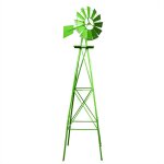 Wiltec - olienne de jardin design us ? 670 x 670 x 2450 mm ? couleur verte ? moulin avec roulement  ...