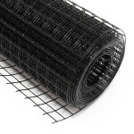 Wiltec - fil de grillage noir  mailles carres 12 x 12 mm - 25 m x 100 cm - en acier galvanis revtus ...