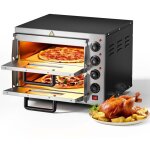 Wiltec - four  pizza lectrique 2 tages ? 3000 w ? 570 x 560 x 440 mm ? avec pierre rfractaire alimentaire ...