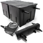 Wiltec - kit complet: cbf - 350b filtre de bassin jusqu' 60000 l biologique, neo10000 supereco pompe ...