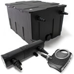 Wiltec kit complet: cbf - 550 filtre de bassin jusqu' 60000 l biologique, neo10000 supereco pompe de ...