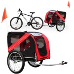Wiltec remorque de v�lo pour chien, 2200 x 700 x 780 mm, rouge noir, capacit� 40 kg, poussette � attelage ...