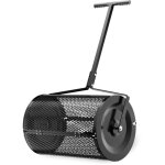 Wiltec rouleau �pandeur compost 1100 x 640 x 400 mm noir acier rev�tu par poudre 75l poign�e en t rouleau ...