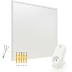 Wiltec - kit panneau chauffant infrarouge avec themostat ? 350 w ? 620 x 520 x 15 mm ? chauffage ir lectrique ...