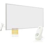 Wiltec - kit panneau chauffant infrarouge avec themostat ? 850 w ? 1220 x 770 x 15 mm ? chauffage ir ...